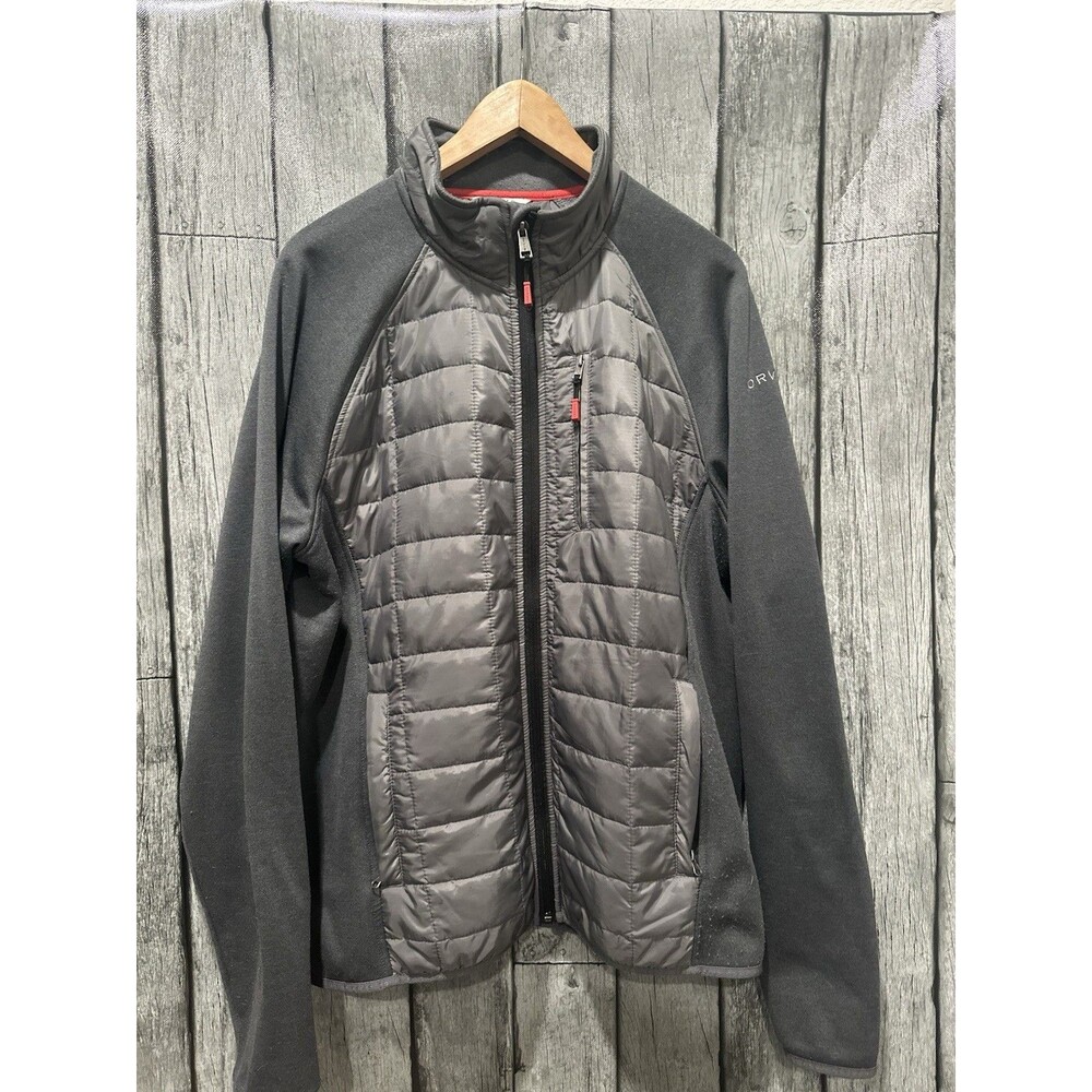 Orvis MENS SIZE Large Mixed Media Stretch Quilted Full Zip Hybrid Jacket Gray